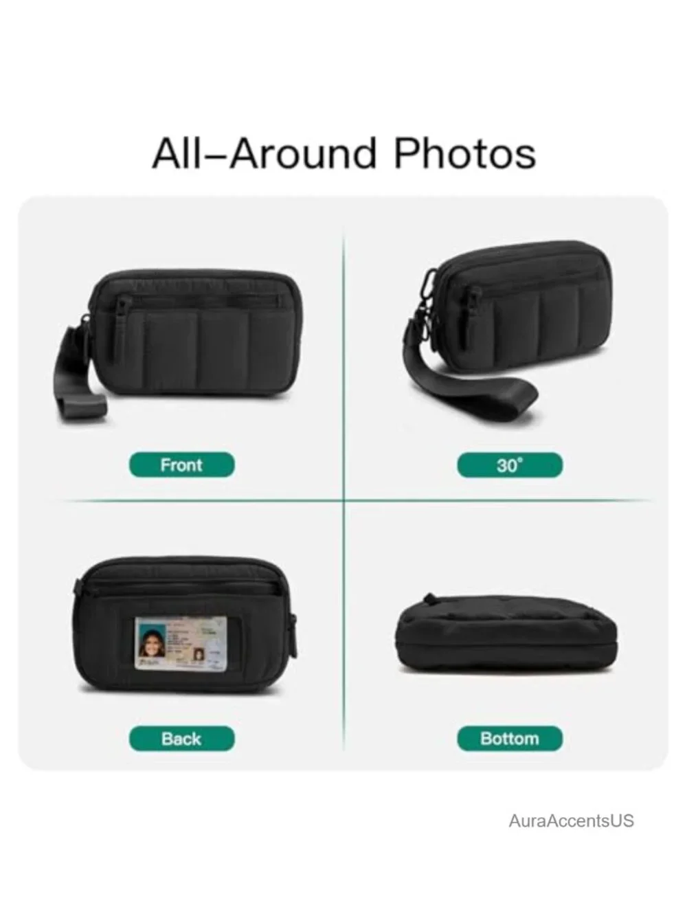Nylon Puffy Crossbody Wristlet Wallet with RFID Blocking